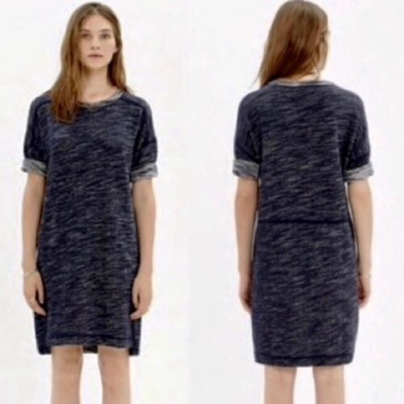 Madewell Marled Blue Short Sleeve Sweater Dress - Picture 9 of 9